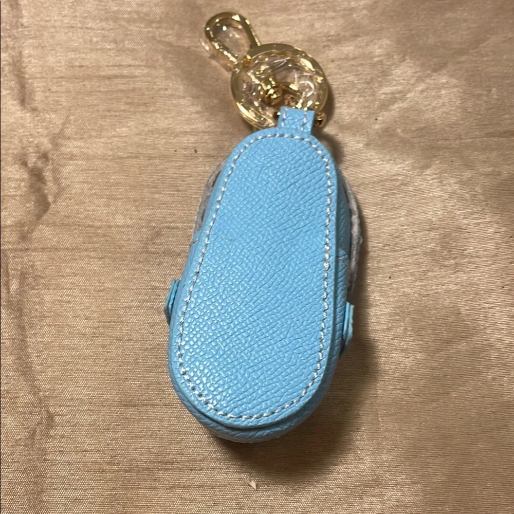 Blue Shoe Flat Loafer Gold Hardwear Keychain